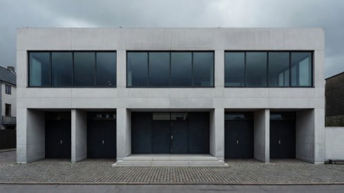 Modernist facade of Vega music venue in Vesterbro Copenhagen